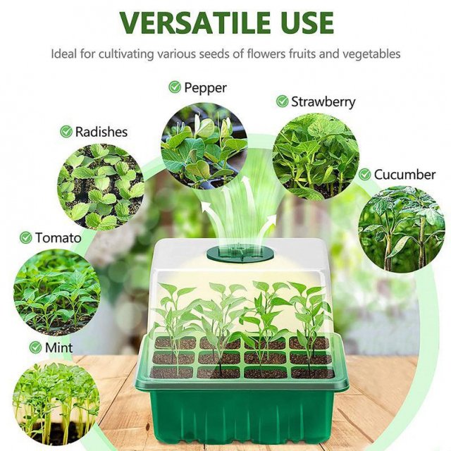 Seed Starter Tray Kit with LED Grow Lights - Image 3