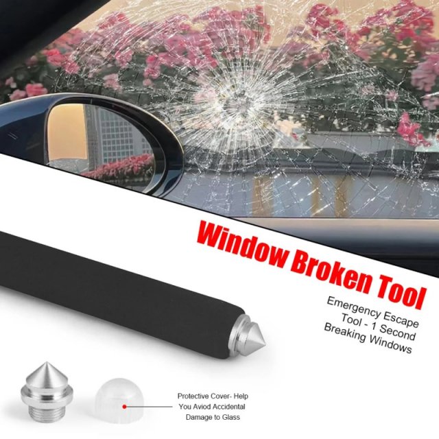 Adjustable Universal Car Anti-Theft Steering Wheel Lock with Emergency Hammer - Image 3