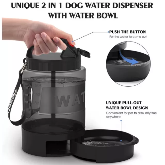 74oz Large Capacity Pet Water Dispenser with Pull-Out Bowl - Image 6