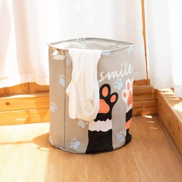 Foldable Cartoon Toy Storage & Laundry Basket – Cotton Linen Organizer - Image 4