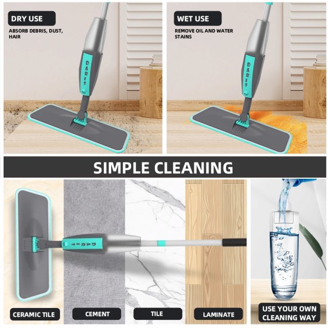 360° Rotating Microfiber Floor Mop with Spray - Image 6