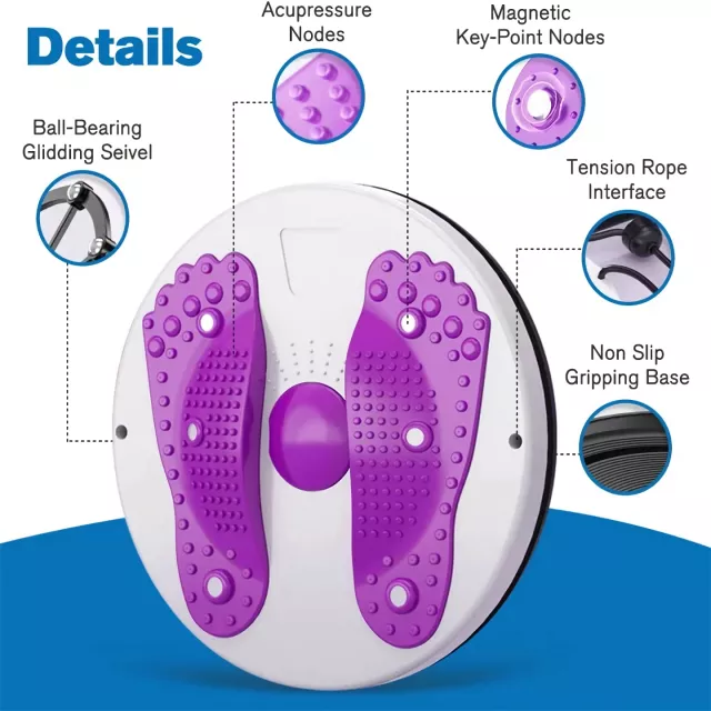 Portable Waist Twisting Disc with Foot Massage & Drawstring - Image 4