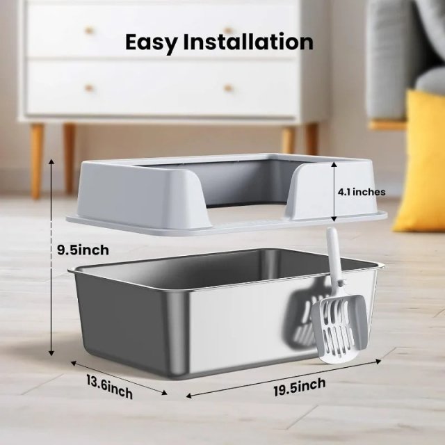 Stainless Steel Cat Litter Box with Lid - Image 6
