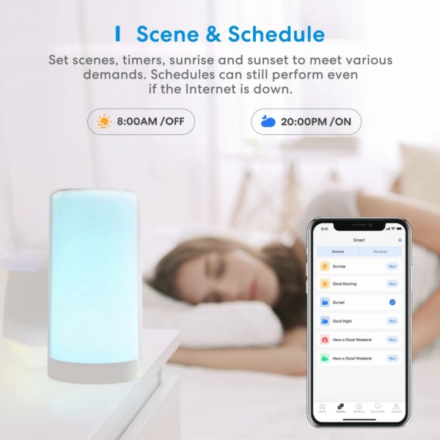 Smart Touch Table Lamp with RGBWW LED & Wi-Fi Control - Image 6