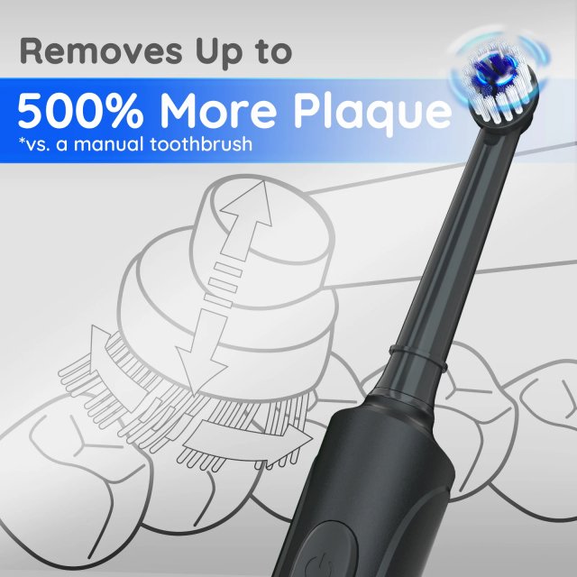 Rotating Electric Toothbrush with 4 Replacement Heads - Image 3