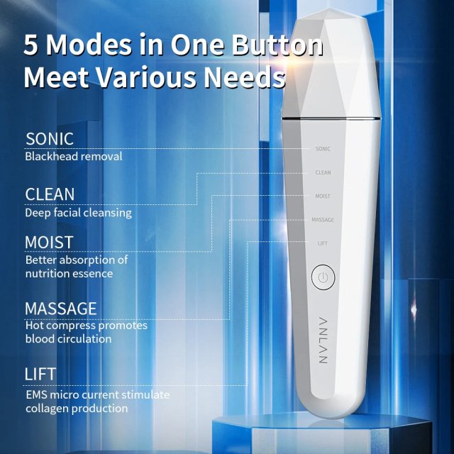 Ultrasonic Skin Scrubber with Ion Deep Cleansing and EMS Facial Lifting - Image 5