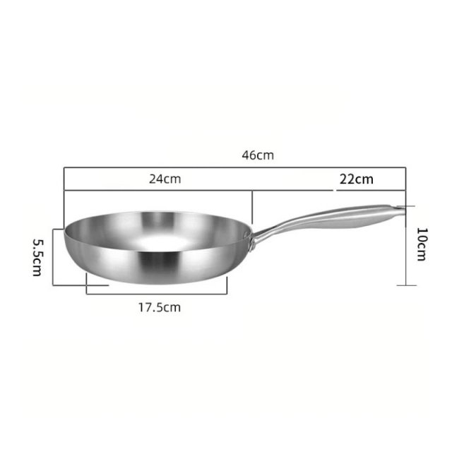 24CM Stainless Steel Frying Pan - Image 5