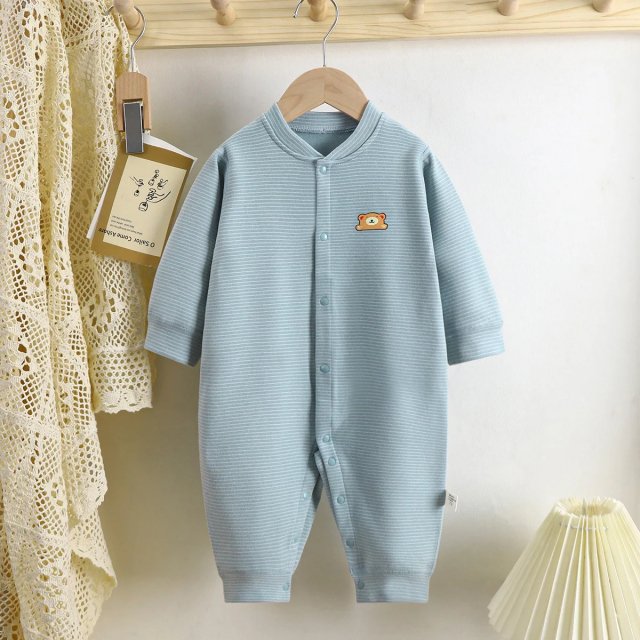 Newborn Girls Long Sleeve Plush Cartoon Romper – Cozy Single Breasted Baby - Image 4