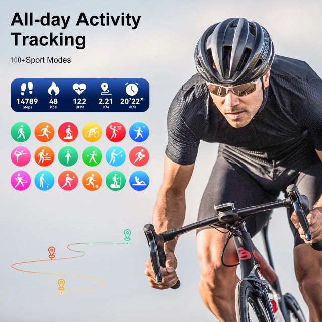 Smart Fitness Tracker with 2.01-Inch Curved Screen and Bluetooth Call - Image 4