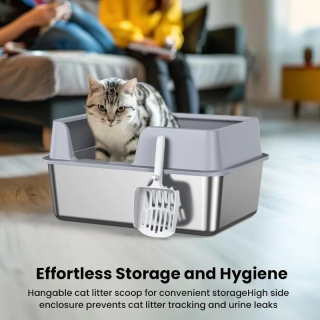 Stainless Steel Cat Litter Box with Lid - Image 3