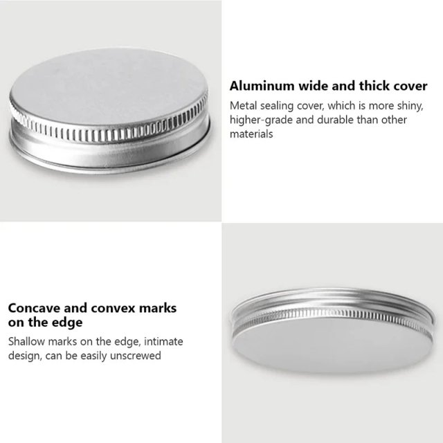10Pcs Clear Plastic Storage Jars with Aluminum Lids - Image 4