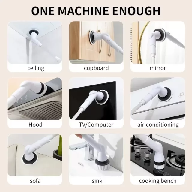 6-in-1 Cordless Electric Cleaning Brush - Image 4