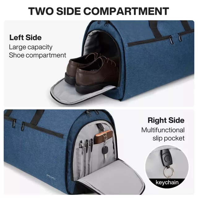 Convertible Garment Duffel Bag with Shoe Pouch – Large Capacity Travel Luggage - Image 5