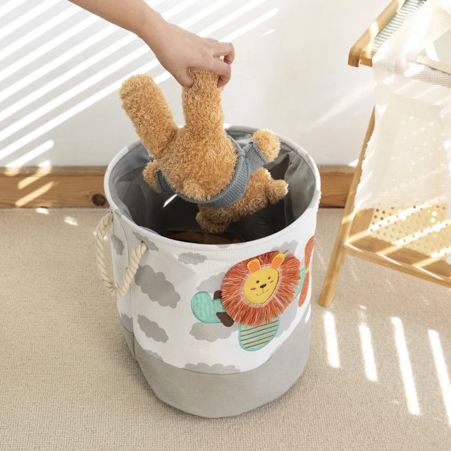 Foldable Cartoon Storage Basket - 15.7" x 13.8" Canvas Organizer - Image 4