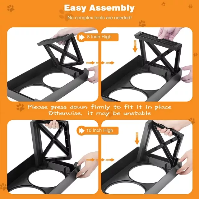 Adjustable Dog Elevated Bowls Stand - Image 5
