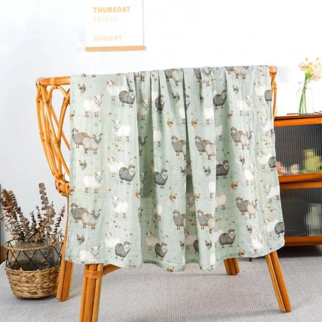 Soft Bamboo Cotton Muslin Swaddle Blanket - Image 4