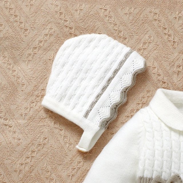 Baby Knit Romper & Hat Set - Image 4