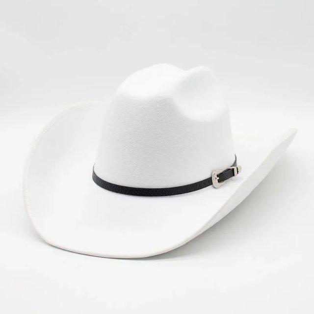 Black Roll Brim Fedora Cowboy Hat - Image 6