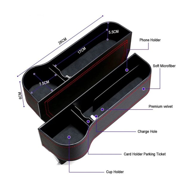 Car Seat Gap Filler Organizer with Cup Holders and Storage Pockets - Image 5