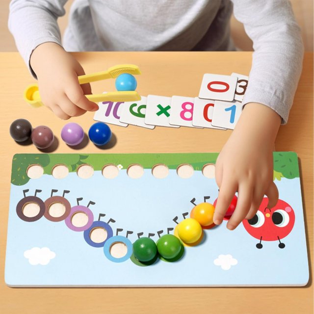 Montessori Wooden Clip Beads Game - Image 4
