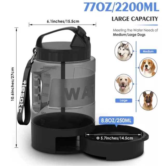 74oz Large Capacity Pet Water Dispenser with Pull-Out Bowl - Image 8