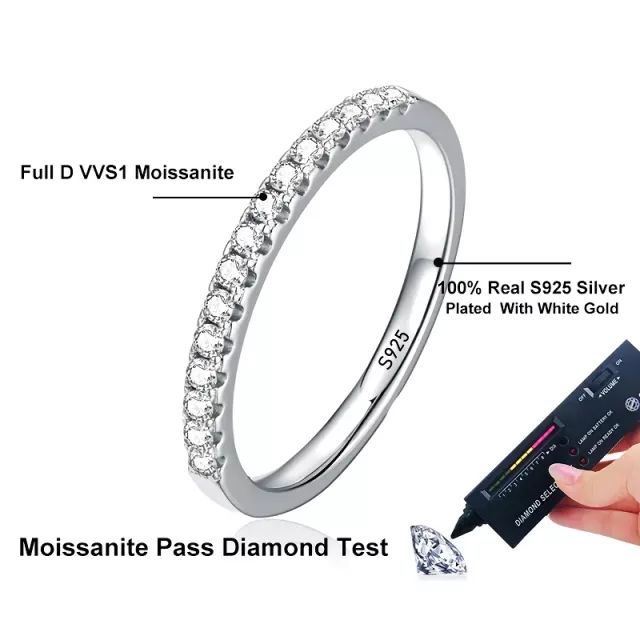 Elegant Moissanite Eternity Band - Image 5