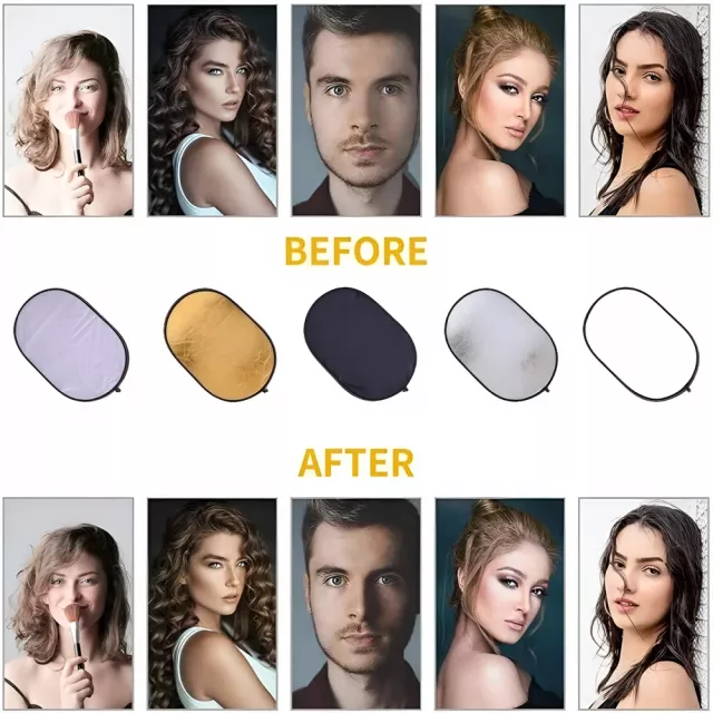5-in-1 Oval Reflector Photography Collapsible Light Diffuser - Image 5