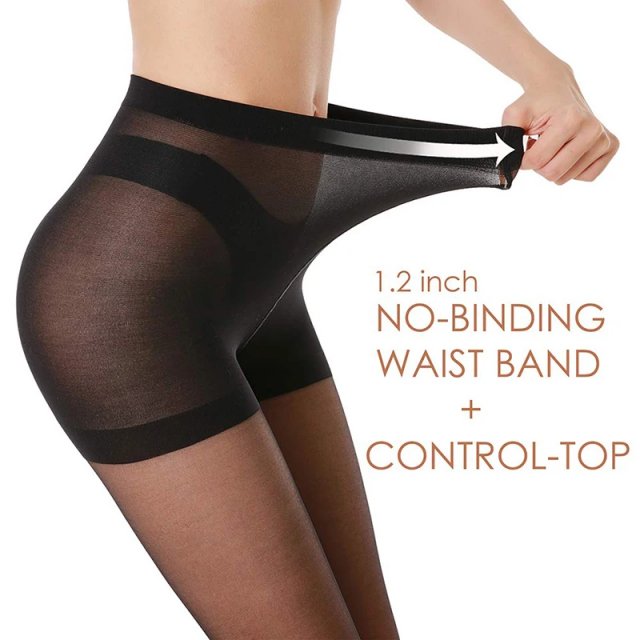 Sheer Black Ultra-Thin Nylon Pantyhose – Sexy Transparent Tights - Image 4
