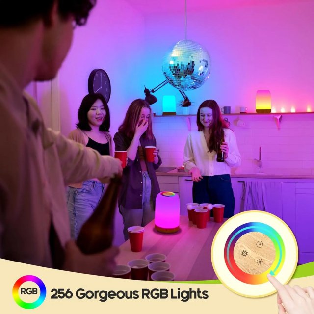 Touch Dimmable Bedside Lamp with 256 RGB Colors & Timer Function - Image 5
