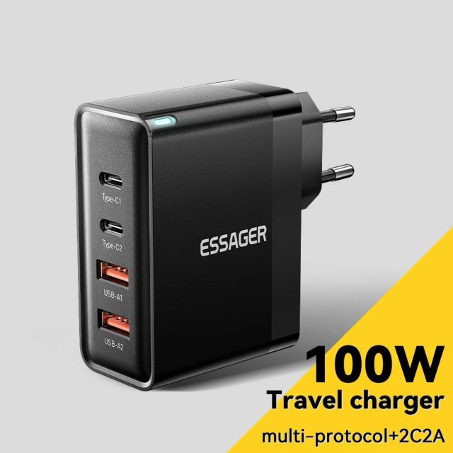100W USB-C Fast Charger with 4 Ports for Laptops & Phones - Image 5