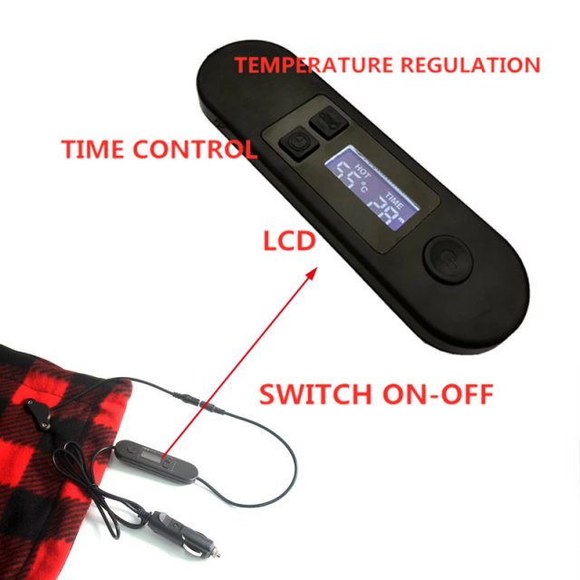12V Heated Fleece Car Blanket with Timer - Image 2