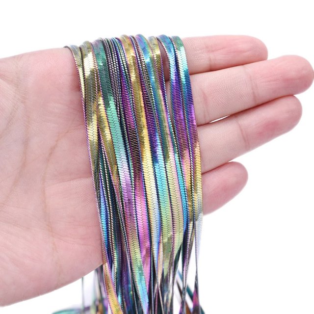 Rainbow Stainless Steel Snake Chain Necklace - Image 5