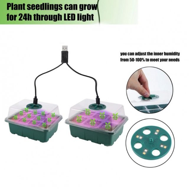 Seed Starter Tray Kit with LED Grow Lights - Image 4