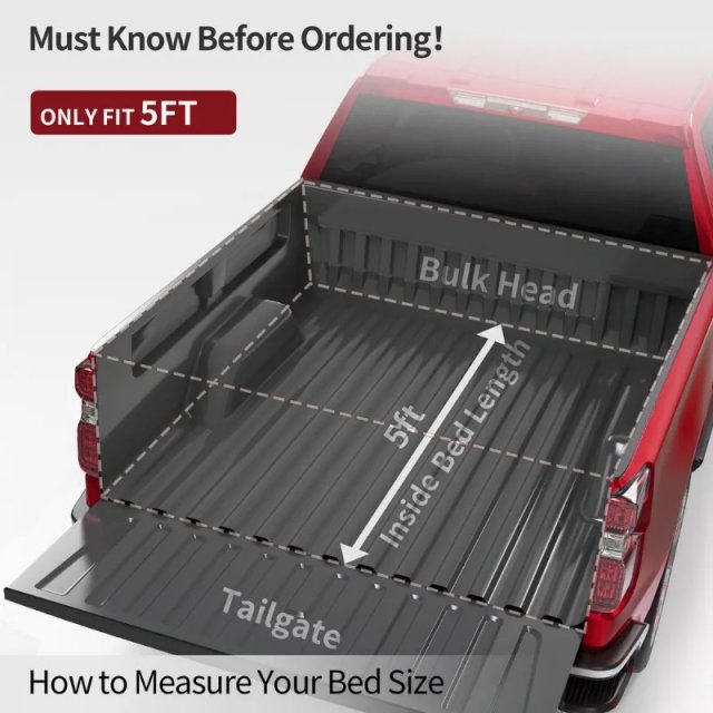 5ft Rubber Truck Bed Mat Liner for 2020-2023 Jeep Gladiator JT - Image 4