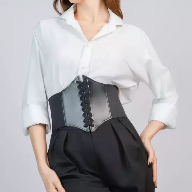 Corset Body Shapewear High Waist Wide Leather Belt - Image 3