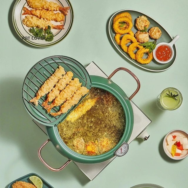 Stainless Steel Oil Frying Pot with Temperature Control - Image 2