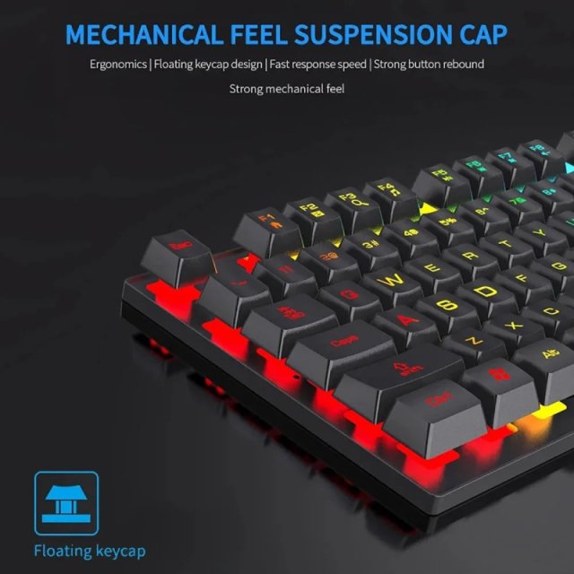 Wired RGB Backlit Gaming & Office Keyboard Mouse Set - Image 5