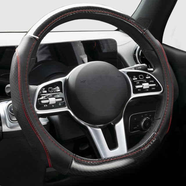 Flat Bottom D-Shape Car Steering Wheel Cover - Image 3