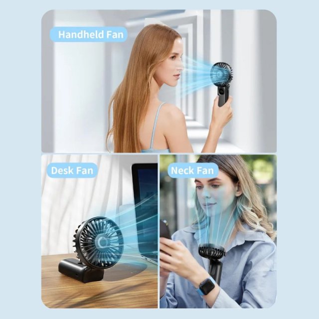 Foldable Portable Handheld Fan with LED Display - Image 5