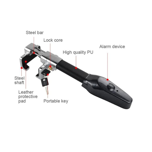 Heavy-Duty Anti-Theft Car Steering Wheel Lock with Alarm - Image 4