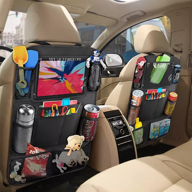 Car Backseat Organizer with Touch Screen Tablet Holder & Multiple Storage Pockets - Image 3