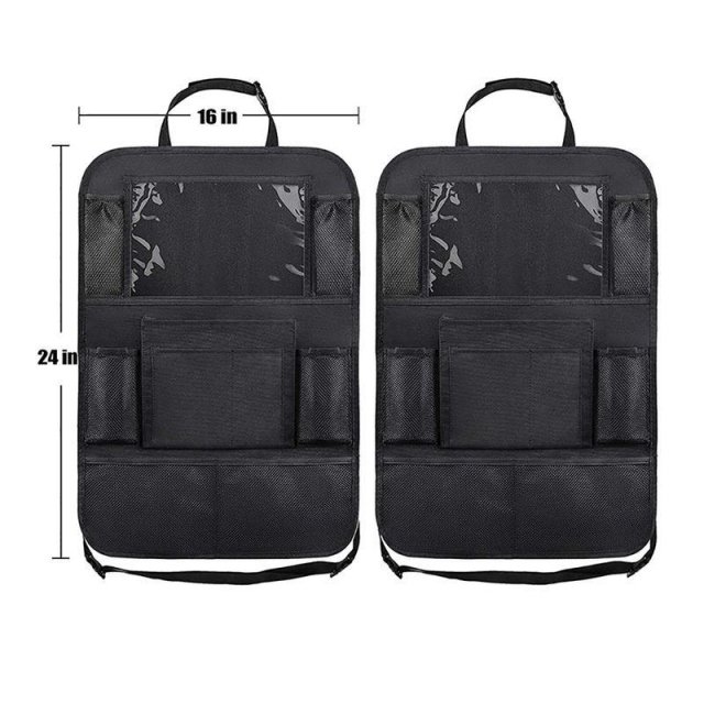 Car Backseat Organizer with Touch Screen Tablet Holder & Multiple Storage Pockets - Image 8