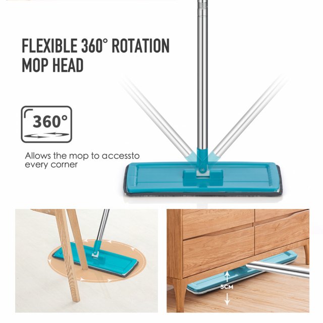 Flat Squeeze Mop with Spin Bucket - Image 4