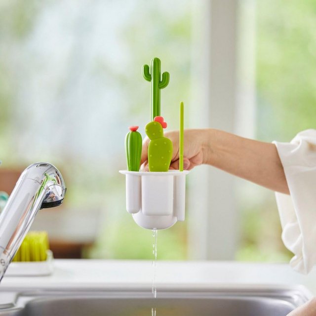 Bottle Cleaning Brush Set with Drying Rack - Image 3
