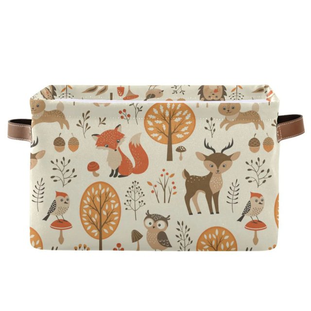 Autumn Forest Animal Cartoon Storage Basket - Image 5
