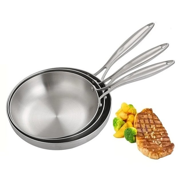 3PCS Stainless Steel Frying Pan Set - Image 5