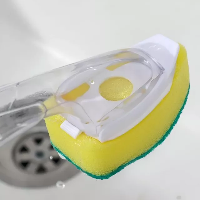 Soap Dispensing Dish Cleaning Brush Set with Handle and 9 Sponge Replacement Heads - Image 5