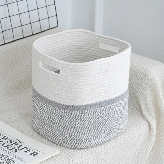 Cotton Rope Storage Basket - Multipurpose Woven Organizer - Image 6