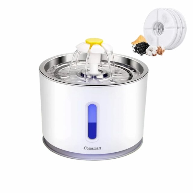 81oz Stainless Steel Cat Water Fountain with Ultra-Quiet Pump & 3 Water Flow Settings - Image 5