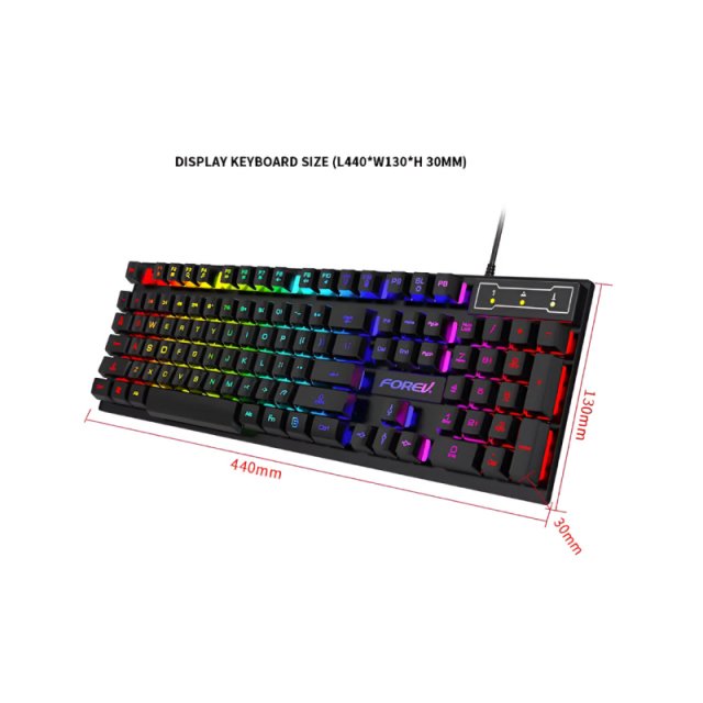 Wired RGB Backlit Gaming & Office Keyboard Mouse Set - Image 9